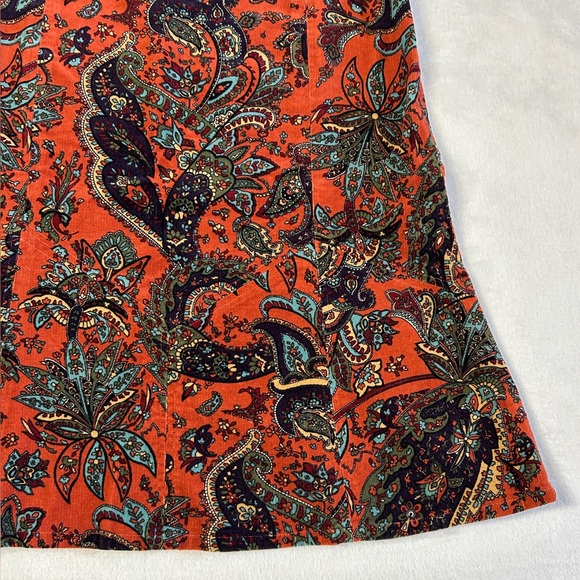 HAROLD’S‎ Vintage Cotton Corduroy Paisley Print A-line Midi Skirt - Picture 5 of 13